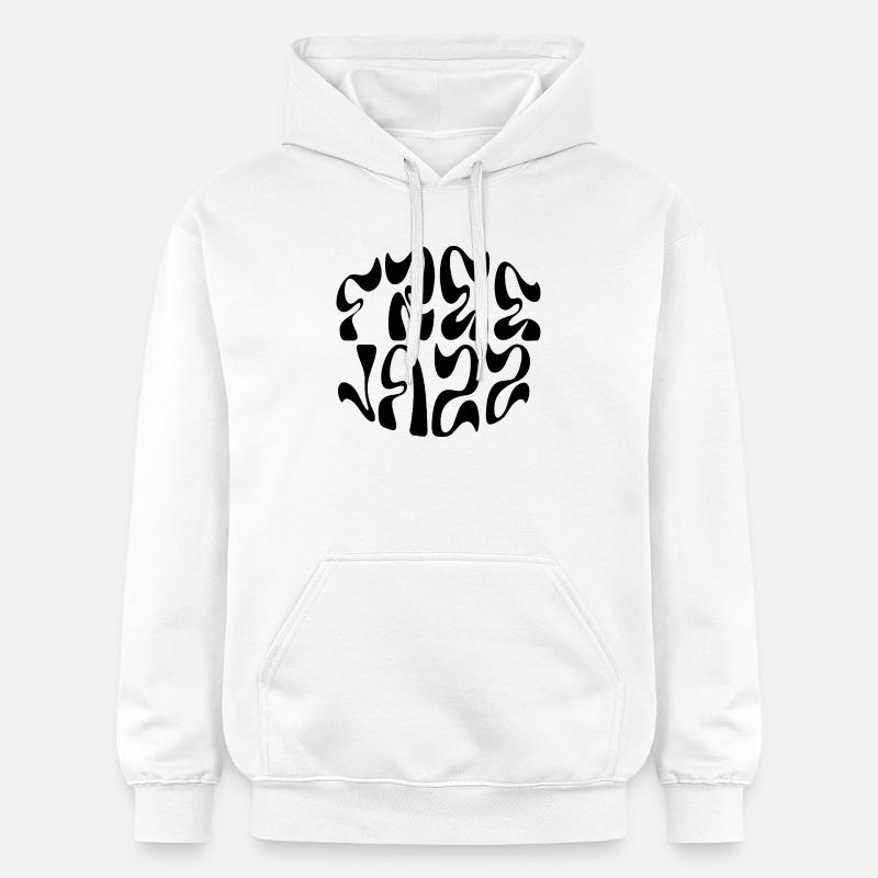 Design de logo ondulé free jazz - Sweat à capuche Softstyle® Gildan Unisexe - blanc
