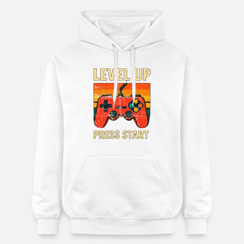 Montée de niveau Rétro Controller Art - Sweat à capuche Softstyle® Gildan Unisexe - blanc