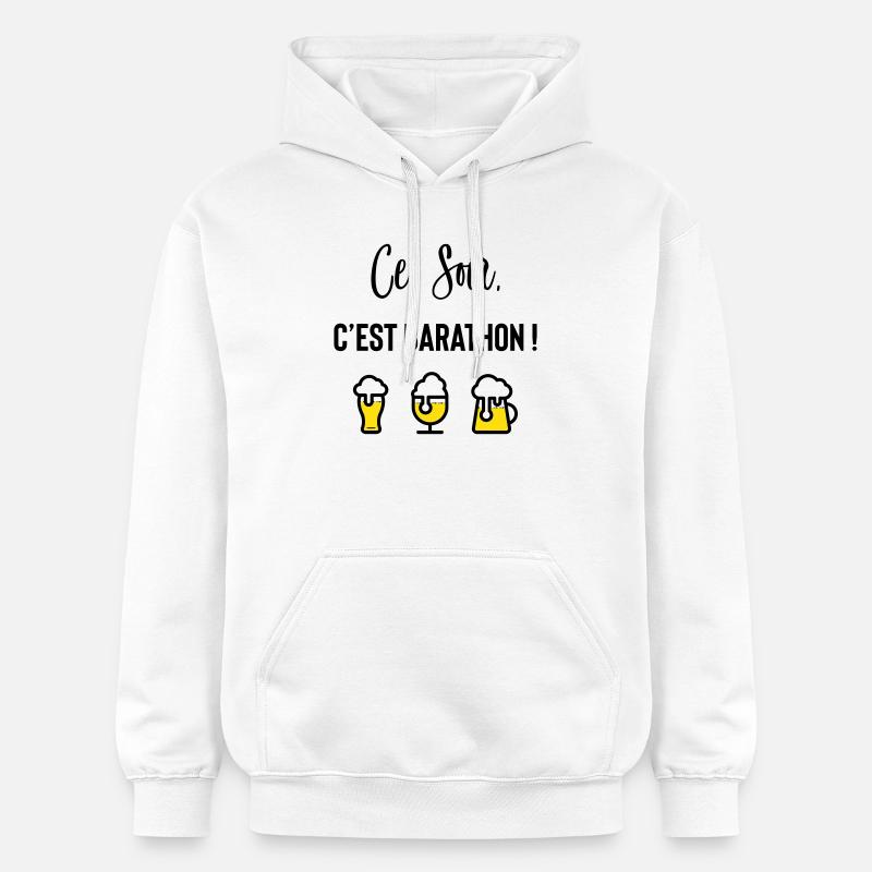 Ce soir c’est barathon ! - Sweat à capuche Softstyle® Gildan Unisexe - blanc