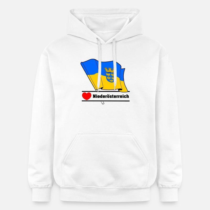 Drapeau de Basse-Autriche avec cœur - Sweat à capuche Softstyle® Gildan Unisexe - blanc