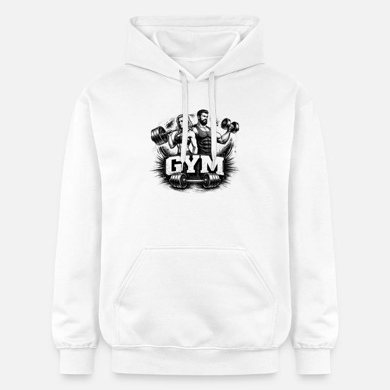 Motif d’entraînement de gymnase dessinant - Sweat à capuche Softstyle® Gildan Unisexe - blanc