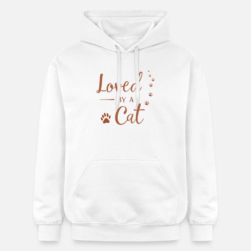 Aimé par un chat - Sweat à capuche Softstyle® Gildan Unisexe - blanc