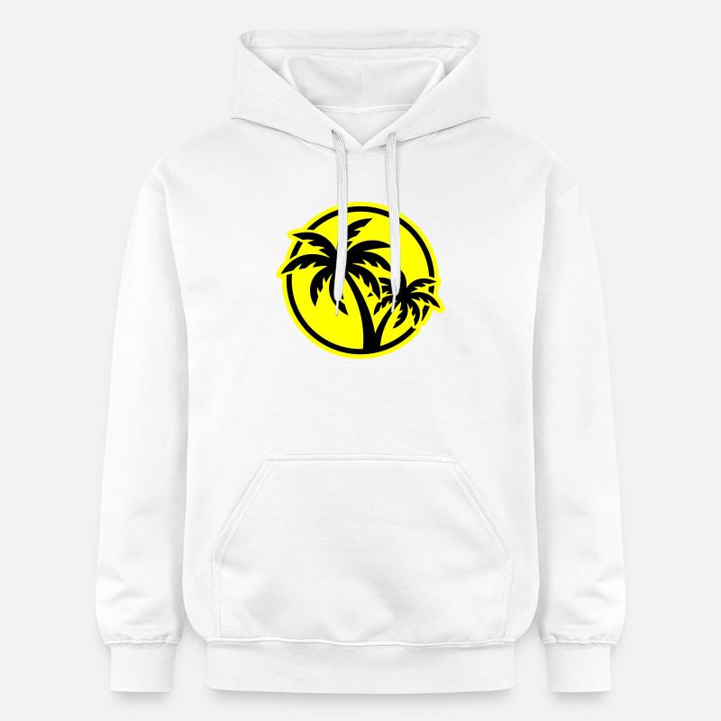 Plage symbole de Palm Tree - Sweat à capuche Softstyle® Gildan Unisexe - blanc
