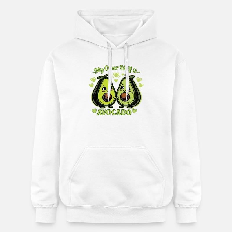Mon autre moitié, c’est l’avocat - Sweat à capuche Softstyle® Gildan Unisexe - blanc