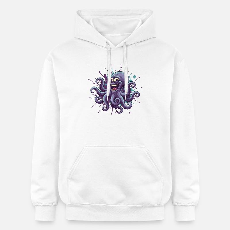 Happy Ink Octopus Graffiti - Sweat à capuche Softstyle® Gildan Unisexe - blanc