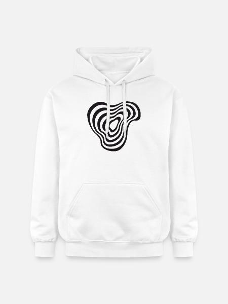 opart Abstract lines shape design - Gildan Unisex Softstyle® Midweight Hoodie - white