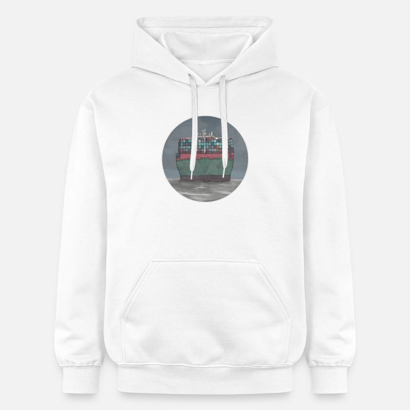 Containerschiff - Gildan Unisex Softstyle® Midweight Hoodie - Weiß