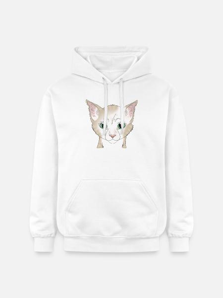 Chat blanc beige - Sweat à capuche Softstyle® Gildan Unisexe - blanc