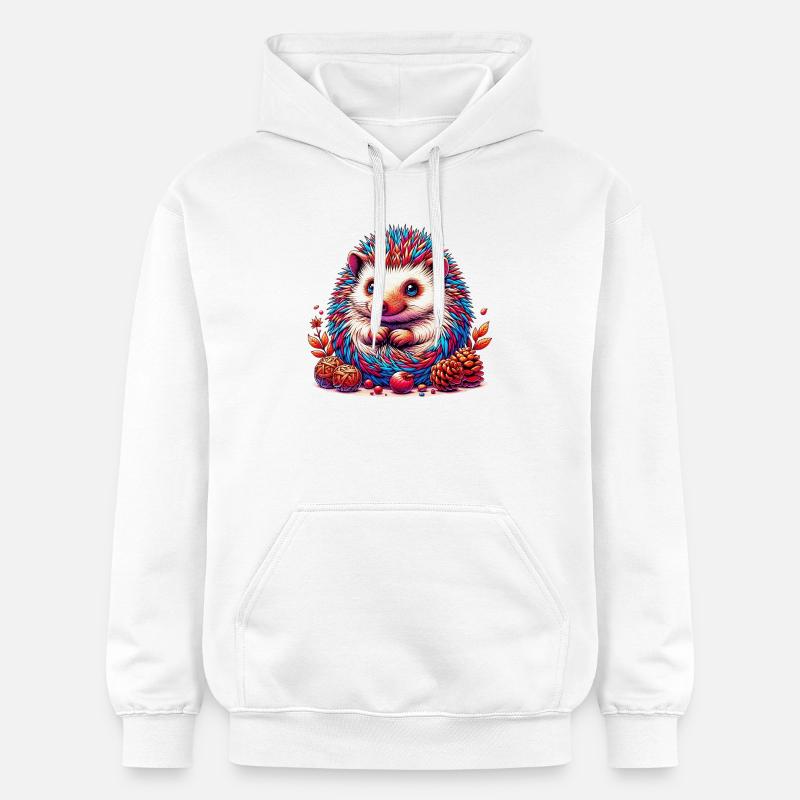 Hérisson - Sweat à capuche Softstyle® Gildan Unisexe - blanc