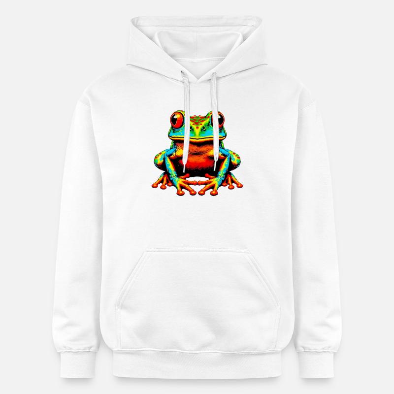 Grenouille - Sweat à capuche Softstyle® Gildan Unisexe - blanc