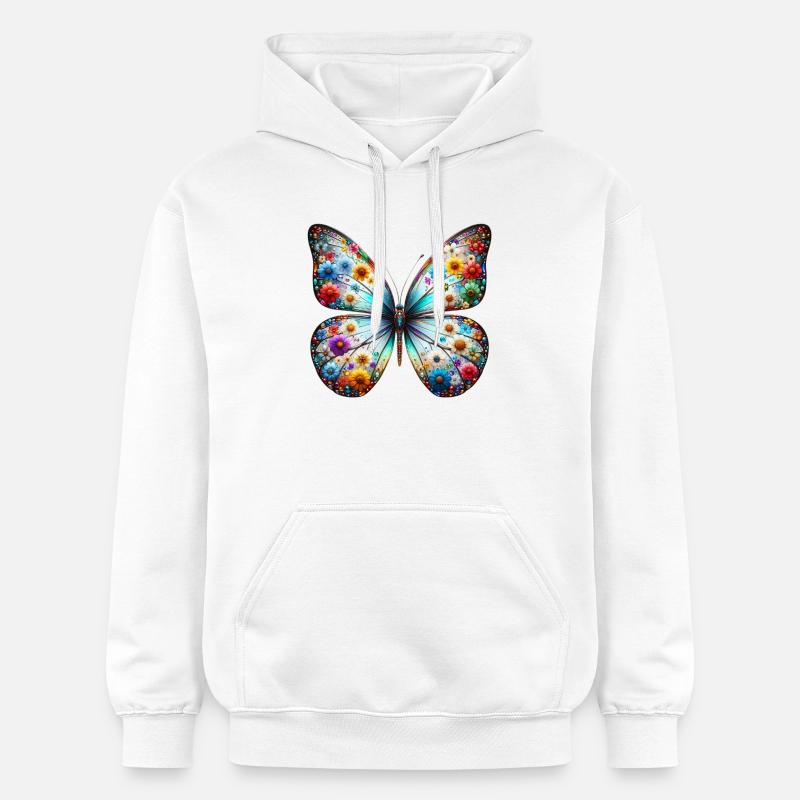 Papillon - Sweat à capuche Softstyle® Gildan Unisexe - blanc