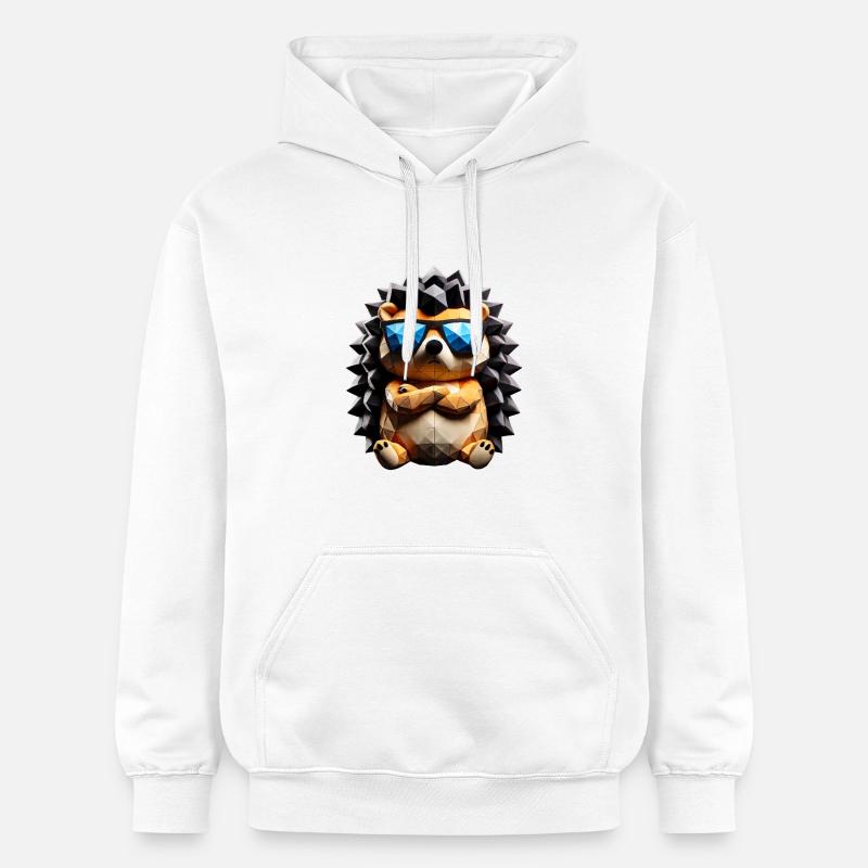 hérisson cool - Sweat à capuche Softstyle® Gildan Unisexe - blanc