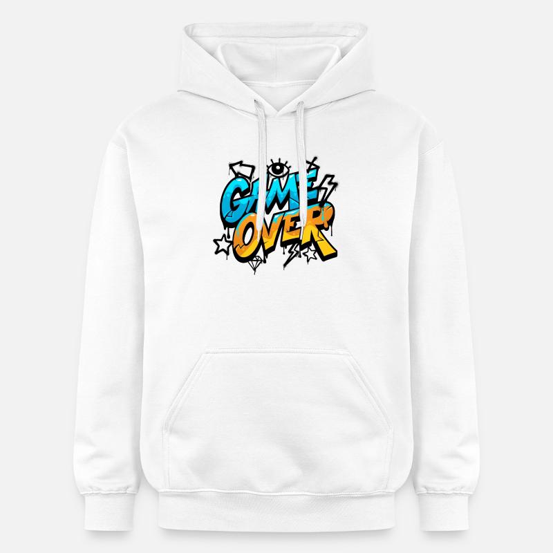 Game Over Conception de style graffiti - Sweat à capuche Softstyle® Gildan Unisexe - blanc