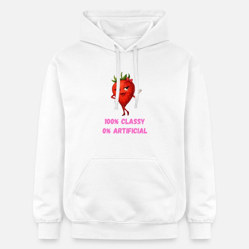 fraise diva élégant fruit dessin animé - Sweat à capuche Softstyle® Gildan Unisexe - blanc