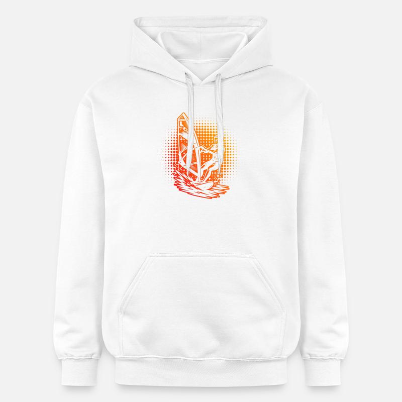 Compact windsurfing design for windsurfing - Gildan Unisex Softstyle® Midweight Hoodie - white