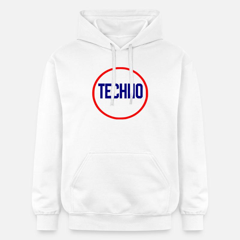 Techno Pulse Circle Logo - Sweat à capuche Softstyle® Gildan Unisexe - blanc