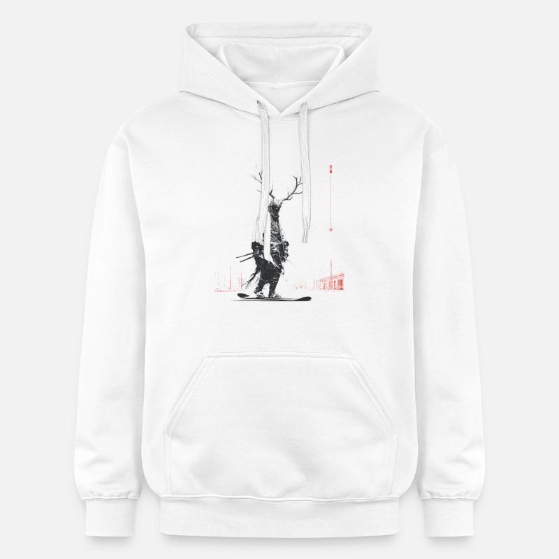 Waldgeist mit Geweihbaum - Sweat à capuche Softstyle® Gildan Unisexe - blanc