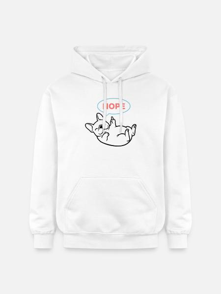 Frenchie Hund Nope Comic Bunt - Gildan Unisex Softstyle® Midweight Hoodie - Weiß