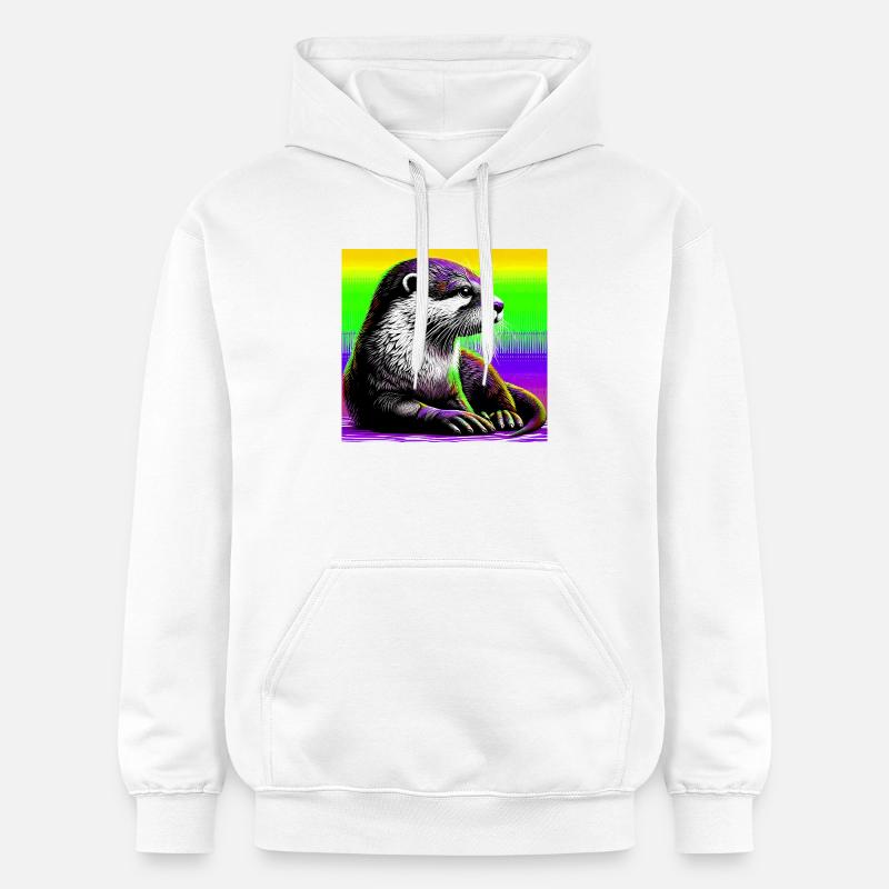 loutre - Sweat à capuche Softstyle® Gildan Unisexe - blanc