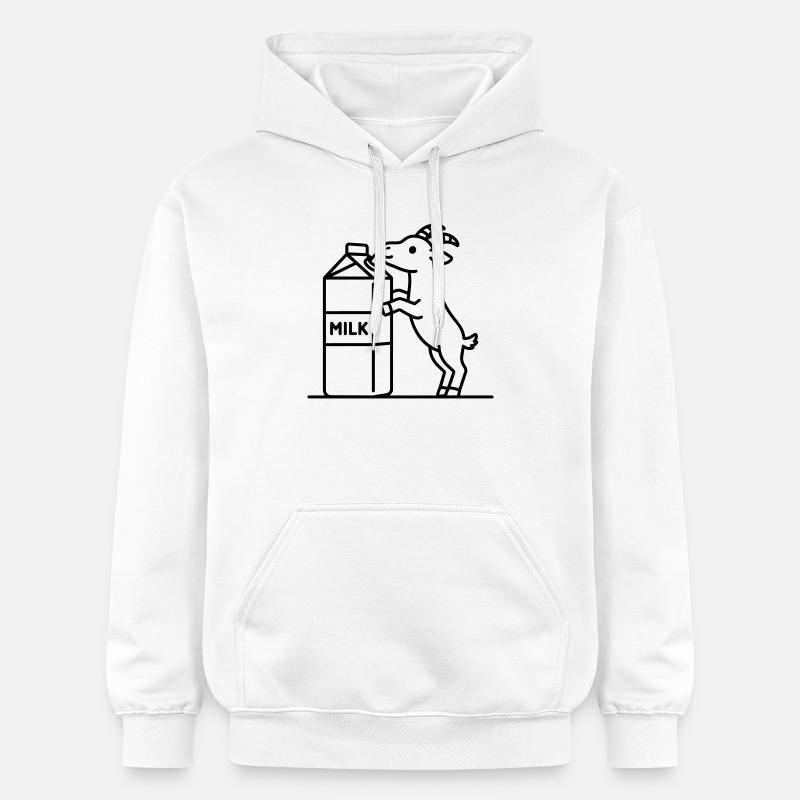 chèvre buvant du lait - Sweat à capuche Softstyle® Gildan Unisexe - blanc