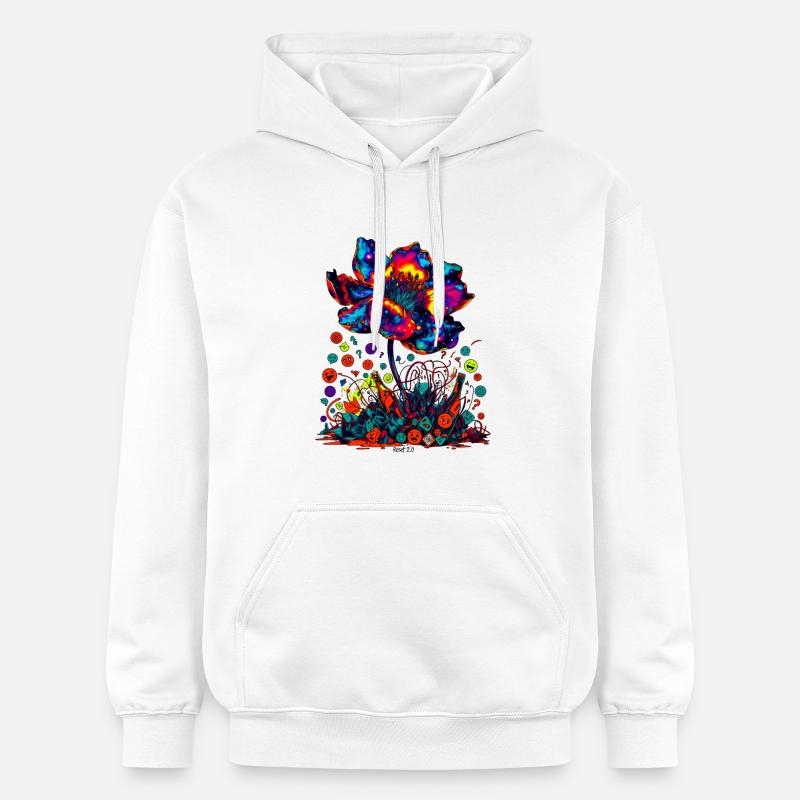 Réinitialisation Cosmique Bloom 2.0 - Sweat à capuche Softstyle® Gildan Unisexe - blanc