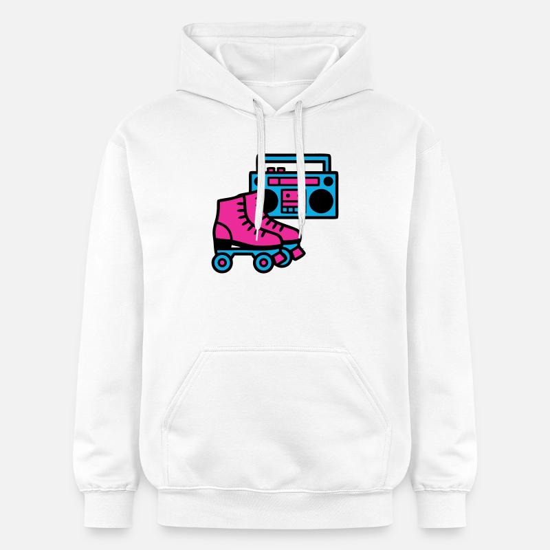 Roller Boombox Rétro années 80 - Sweat à capuche Softstyle® Gildan Unisexe - blanc