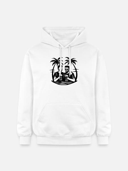 Palm Trees Beach Party - Gildan Unisex Softstyle® Midweight Hoodie - white