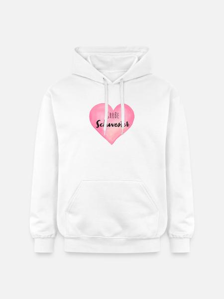 Große Schwester Herz - Gildan Unisex Softstyle® Midweight Hoodie - Weiß