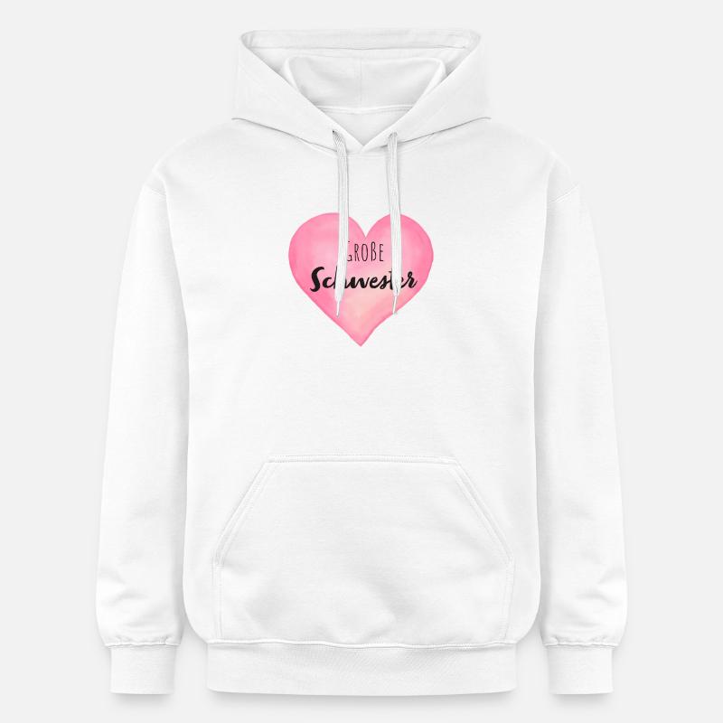Große Schwester Herz - Gildan Unisex Softstyle® Midweight Hoodie - Weiß