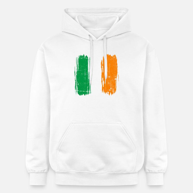 Drapeau italien coups de pinceau - Sweat à capuche Softstyle® Gildan Unisexe - blanc