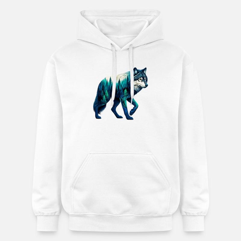 Loup - Sweat à capuche Softstyle® Gildan Unisexe - blanc