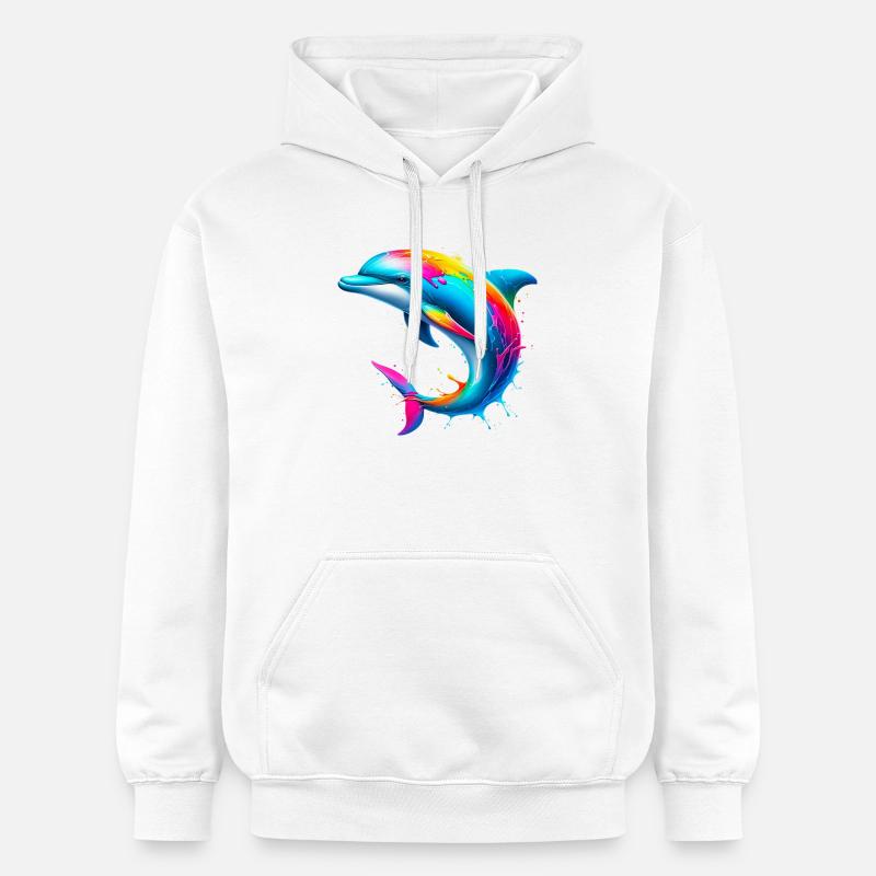 Dauphin - Sweat à capuche Softstyle® Gildan Unisexe - blanc