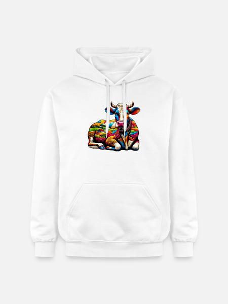 Vache - Sweat à capuche Softstyle® Gildan Unisexe - blanc