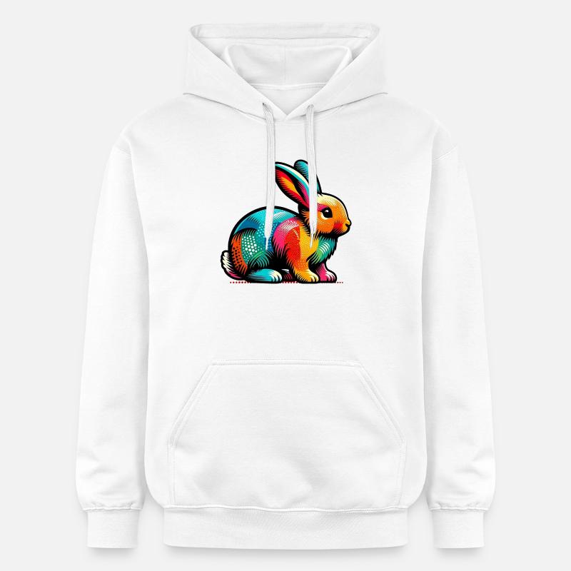 Lapin - Sweat à capuche Softstyle® Gildan Unisexe - blanc
