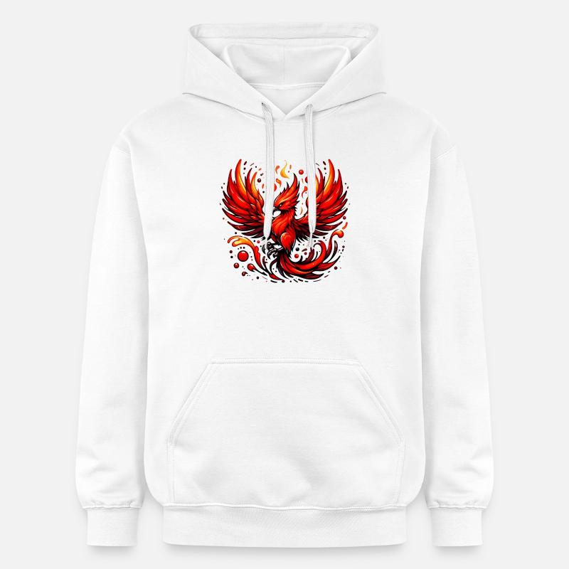 Phénix rouge - Sweat à capuche Softstyle® Gildan Unisexe - blanc