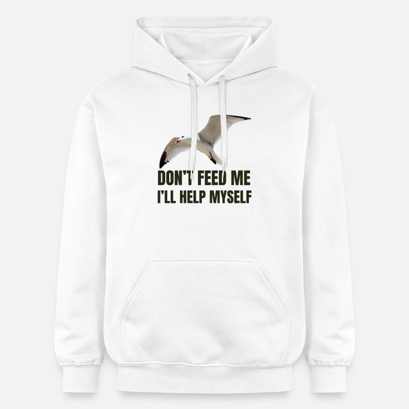 Mouette avec une déclaration audacieuse - Sweat à capuche Softstyle® Gildan Unisexe - blanc