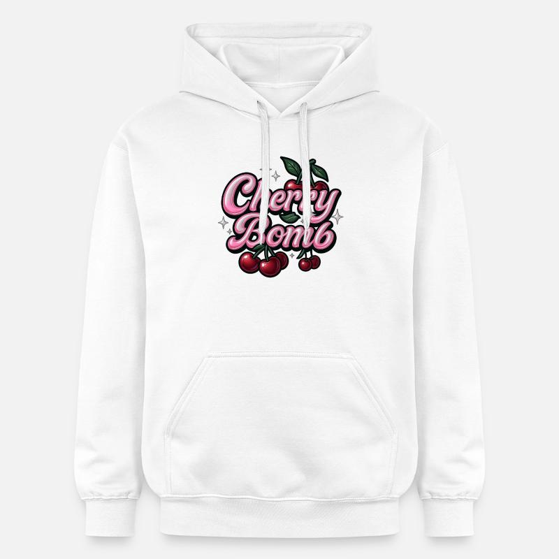 Cherry Bomb / Y2K Statement Design - Sweat à capuche Softstyle® Gildan Unisexe - blanc