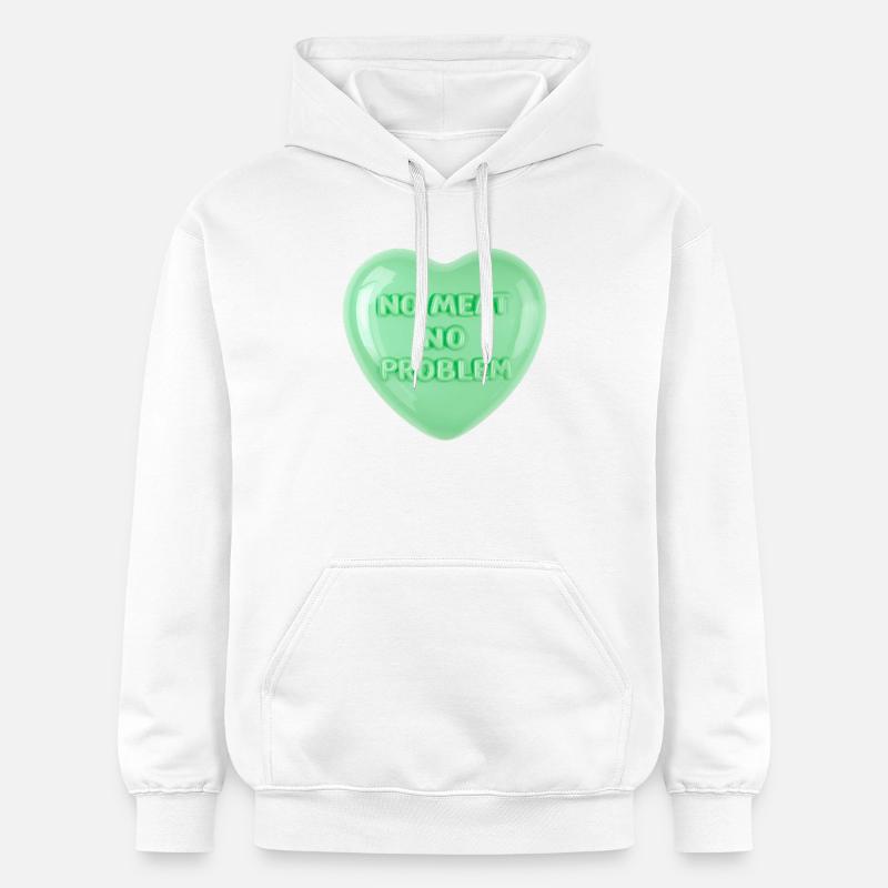 Pas de viande pas de problème design de coeur pastel - Sweat à capuche Softstyle® Gildan Unisexe - blanc