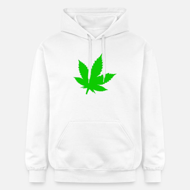 Silhouette de feuille verte - Sweat à capuche Softstyle® Gildan Unisexe - blanc