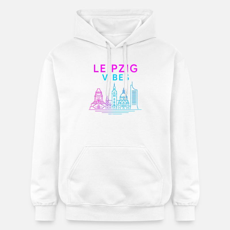 Vibrations néon de Leipzig - Sweat à capuche Softstyle® Gildan Unisexe - blanc
