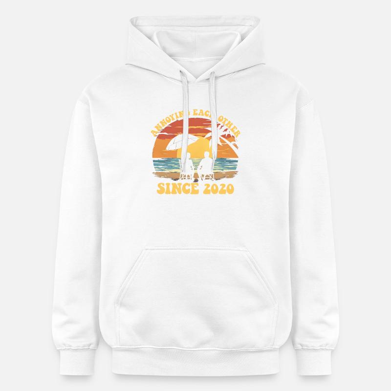 Agacement mutuel depuis l’anniversaire de 2020 - Sweat à capuche Softstyle® Gildan Unisexe - blanc