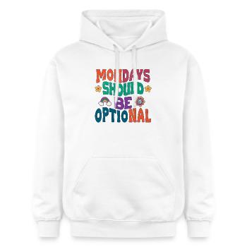 Mondays should be optional - Gildan Unisex Softstyle® Midweight Hoodie - white - Front - Liana (172cm) & Jaron (178cm)