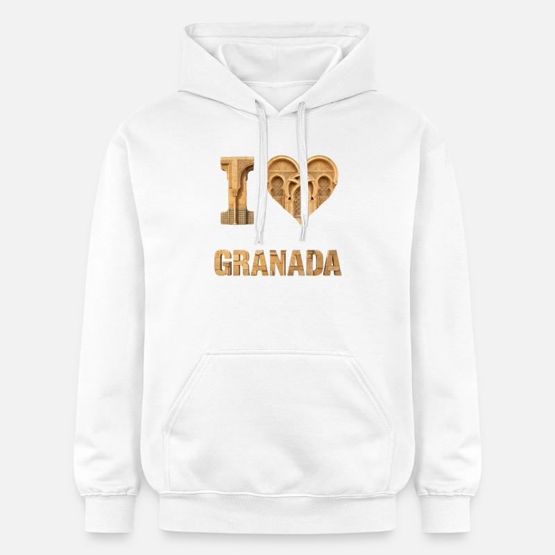 J’aime Granada – Cœur de l’Architecture - Sweat à capuche Softstyle® Gildan Unisexe - blanc