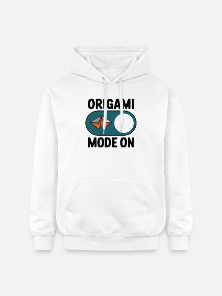Origami-mode på papir foldehobby som udtryk for - Gildan Softstyle® Midweight unisex-hoodie - hvid