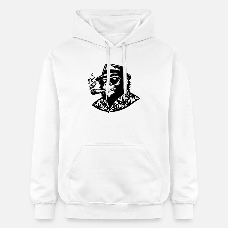 singe smoke - Sweat à capuche Softstyle® Gildan Unisexe - blanc