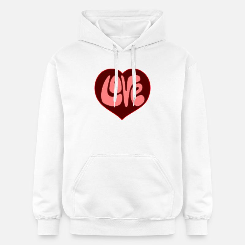 Conception de cœur d’amour par Cean - Sweat à capuche Softstyle® Gildan Unisexe - blanc