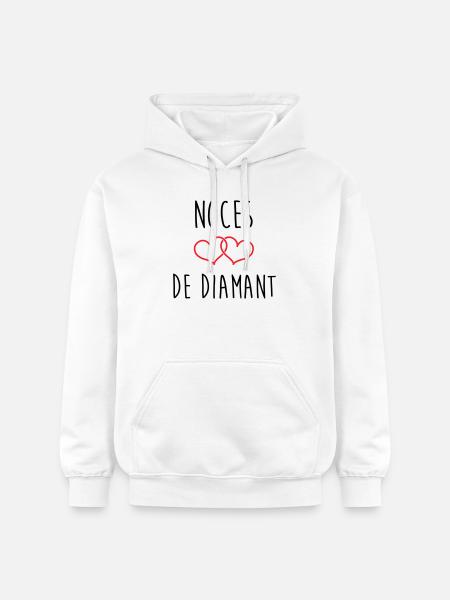 Wedding Anniversary - Diamond Wedding (60 years) - Gildan Unisex Softstyle® Midweight Hoodie - white
