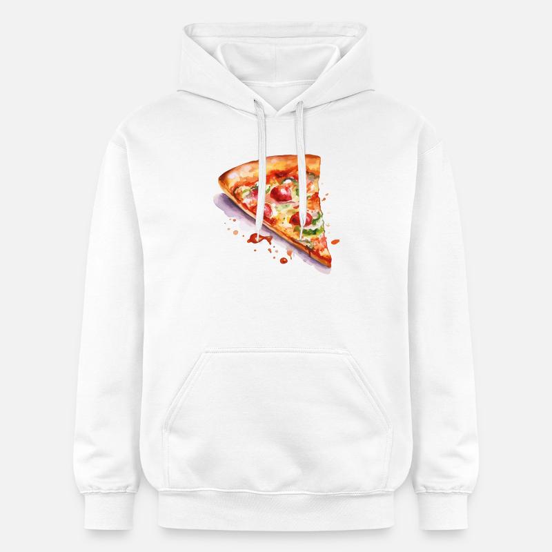 Tranche d’aquarelle pizza - Sweat à capuche Softstyle® Gildan Unisexe - blanc