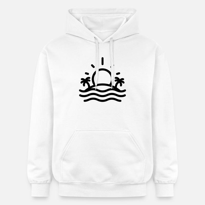 Soleil plage - Sweat à capuche Softstyle® Gildan Unisexe - blanc