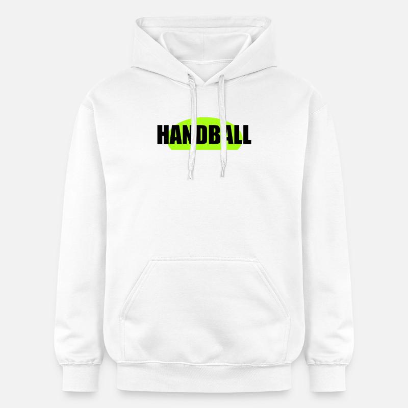Impression néon vert néon de handball - Sweat à capuche Softstyle® Gildan Unisexe - blanc